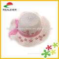 2015 lovely kids caps bow/baby straw hats/baby sun hats
